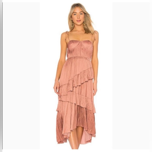 Ulla Johnson Delilah Plisse Matte Satin Midi Dress Size Large - Picture 4 of 10